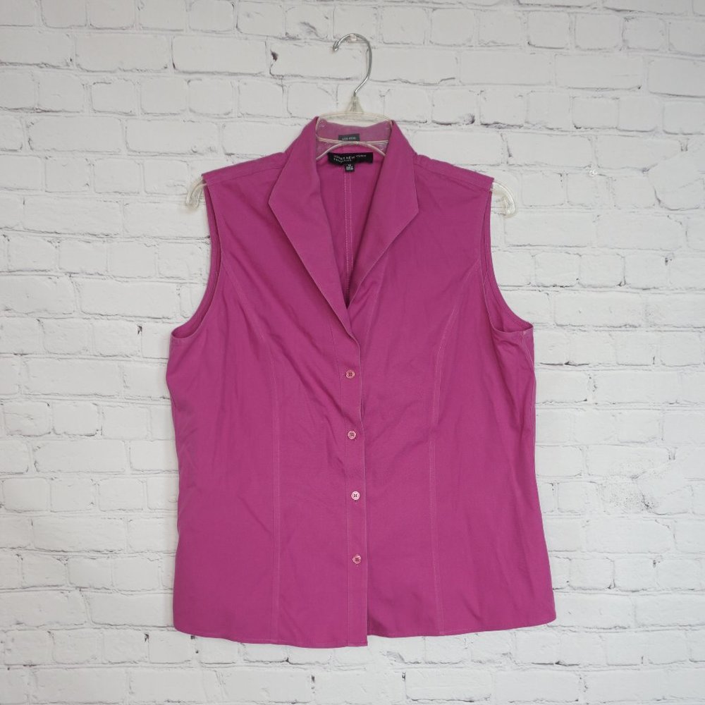 Purple Sleeveless Jones New York Button Down
